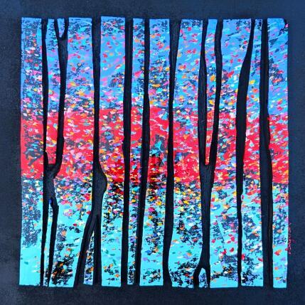Painting Bc12 prairie rouge vert bleu by Langeron Luc | Painting Subject matter Acrylic, Resin, Wood