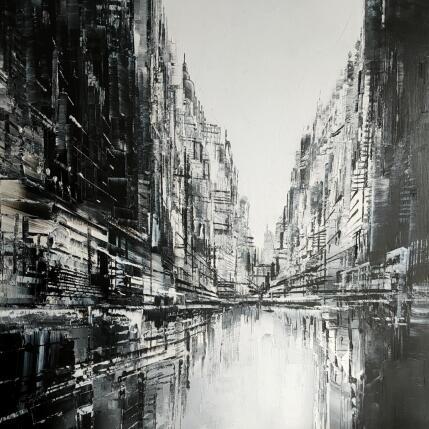 Painting Back to black by Levesque Emmanuelle | Painting  Oil