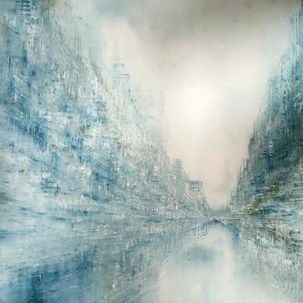 Painting Bleu glacier by Levesque Emmanuelle | Painting  Oil