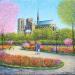 Painting Le jardin fleuri de notre-dame by Dessapt Elika | Painting Impressionism Acrylic Sand