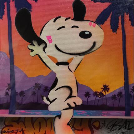 Painting Bonheur bord de mer by Kedarone | Painting Pop-art Acrylic, Graffiti Pop icons