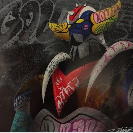 Painting Goldorak by Kedarone | Painting Pop-art Acrylic, Graffiti Pop icons