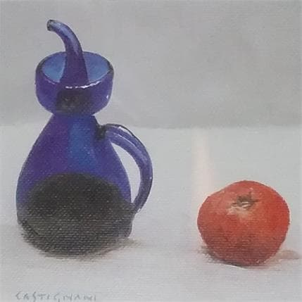 Gemälde Tomate von Castignani Sergi | Gemälde Figurativ Acryl, Öl Stillleben