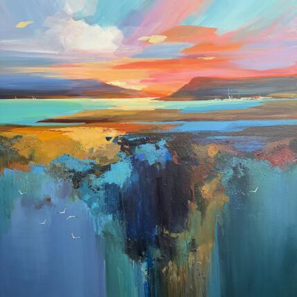 Painting The Sun Melting into the Water by Bond Tetiana | Painting Figurative Oil