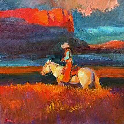 Painting Silence in Crimsom light by Bond Tetiana | Painting Figurative Oil