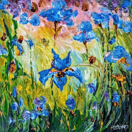 Peinture L'iris bleu par Amblard Florence | Tableau Impressionnisme Acrylique Nature