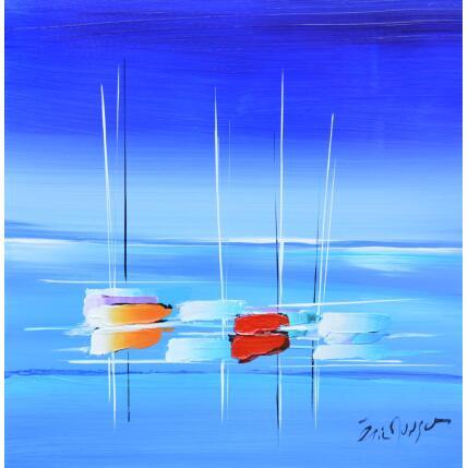 Peinture Paradis bleu par Munsch Eric | Tableau Figuratif Acrylique, Huile Marine