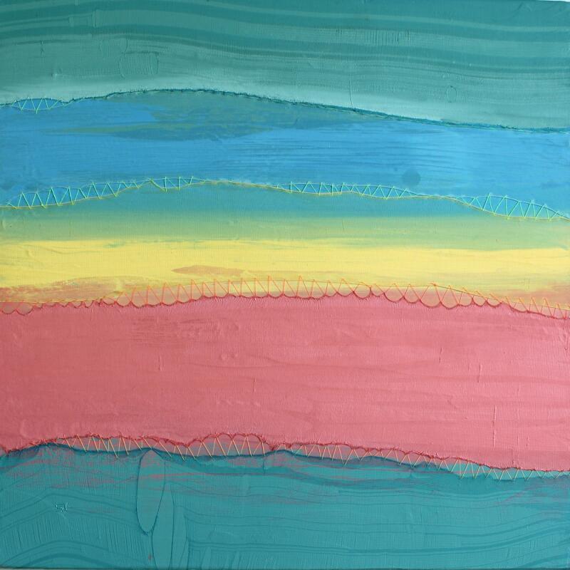 Painting Sunset A-1 by Settimia Taroux | Painting Abstract Acrylic, Textile Landscapes