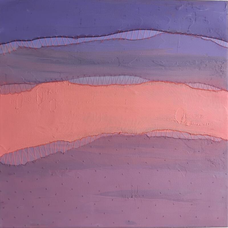 Painting Sunset A-3 by Settimia Taroux | Painting Abstract Acrylic, Textile Landscapes