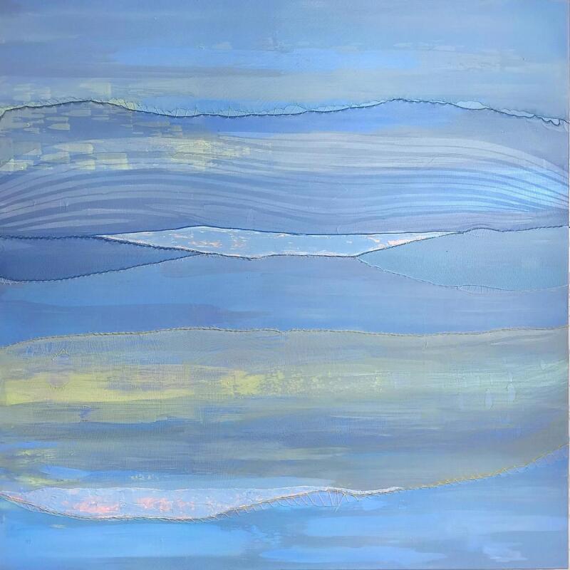 Painting Rivage A-1 by Settimia Taroux | Painting Abstract Acrylic, Textile Marine