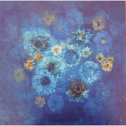Painting Azur Foral by Rocco Sophie | Painting Raw art Acrylic, Gluing, Sand