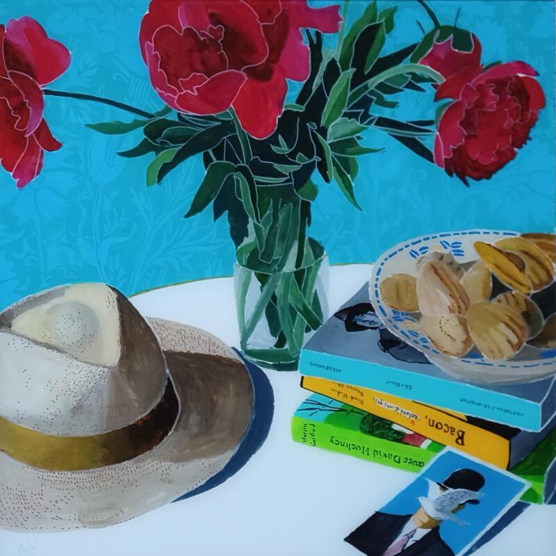 Painting Ils riaient à l'arrière pendant que Marcel conduisait vers Cabourg by Auriol Philippe | Painting Figurative Acrylic, Plexiglass, Posca Still-life