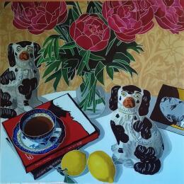 Painting Nicolas préférait Menton, Francos était plutôt Monaco by Auriol Philippe | Painting Figurative Acrylic, Plexiglass, Posca Still-life