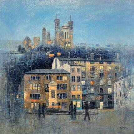 Painting Promenade le soir by De Norroy Georges Emile | Painting Figurative Oil Urban