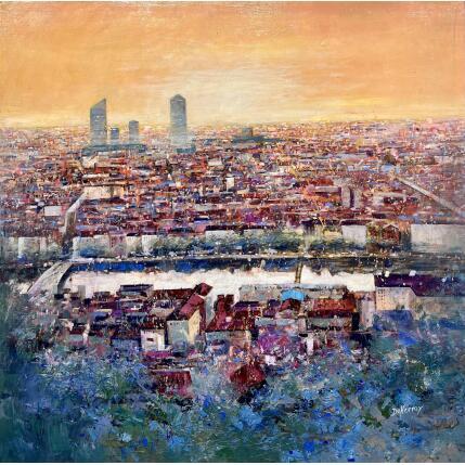 Painting Chaleur sur les toit ocres et mauves  by De Norroy Georges Emile | Painting Figurative Oil Urban