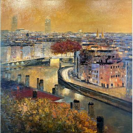 Painting Soirée dorée by De Norroy Georges Emile | Painting Figurative Oil Urban