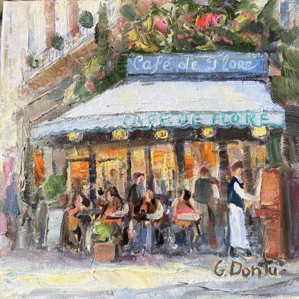 Painting Café de Flore by Dontu Grigore | Painting Figurative Oil Pop icons, Urban