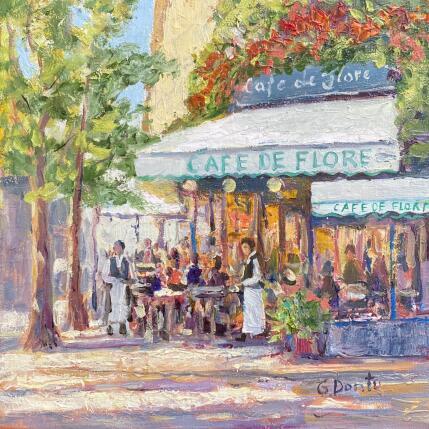 Painting Café de Flore by Dontu Grigore | Painting Figurative Oil Urban