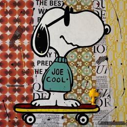 Painting 80x80 Snoopy et Woodstock by Marie G.  | Painting Pop-art Acrylic, Gluing Pop icons