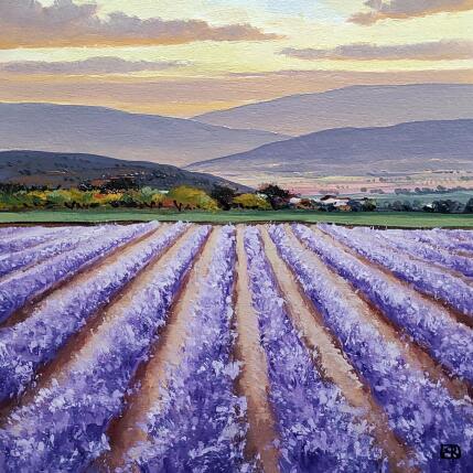 Painting The violet melody of dusk by Requena Elena | Painting Figurative Oil Landscapes, Pop icons