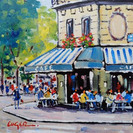 Painting TERRASSE BOULEVARD RASPAIL A PARIS by Euger | Painting Figurative Acrylic Life style, Pop icons, Society, Urban