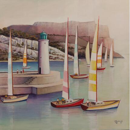 Painting AR66 by Burgi Roger | Painting Figurative Acrylic Landscapes, Marine