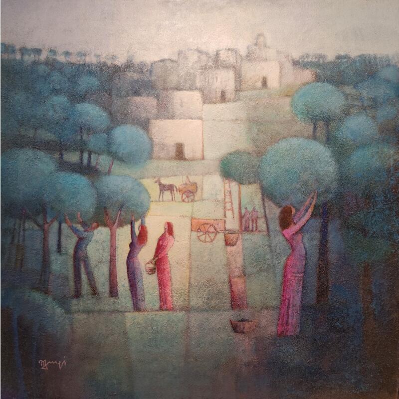 Painting AB17 by Burgi Roger | Painting Figurative Acrylic, Sand Landscapes, Life style