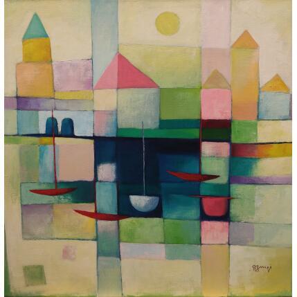 Painting AH1 by Burgi Roger | Painting Figurative Acrylic Architecture, Landscapes, Marine