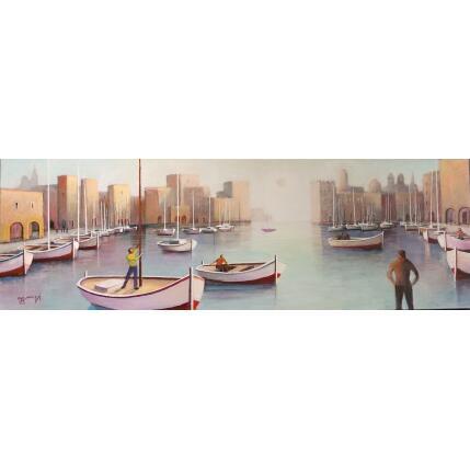 Painting AR64 by Burgi Roger | Painting Figurative Acrylic Landscapes, Marine