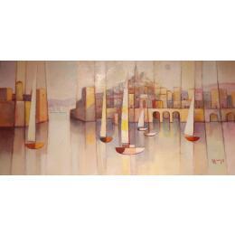 Painting AR63 by Burgi Roger | Painting Figurative Acrylic, Sand Landscapes, Marine