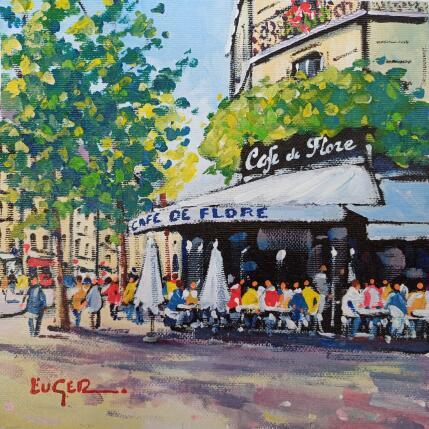 Painting CAFE DE FLORE A PARIS  by Euger | Painting Figurative Acrylic Life style, Pop icons, Society, Urban
