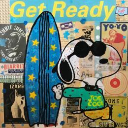 Painting snoopy surf vintage by Kikayou | Painting Pop-art Acrylic, Gluing, Graffiti Pop icons