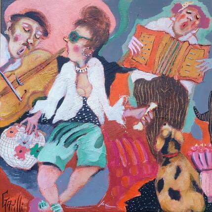 Painting all crazy about gypsy jazz.  by Garilli Nicole | Painting Figurative Acrylic Life style