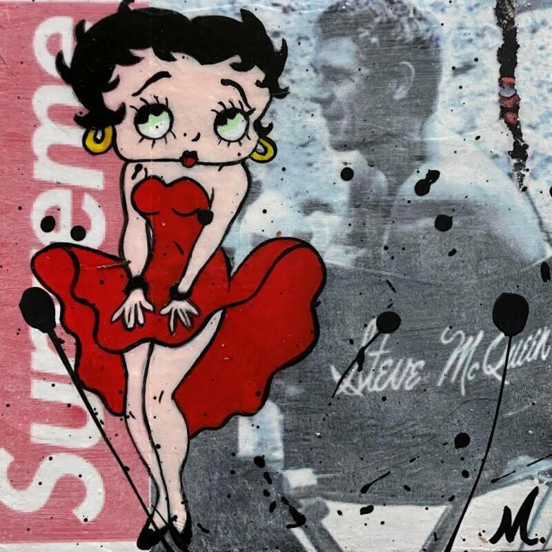 Painting Betty Boop by Marie G.  | Painting Pop-art Acrylic, Gluing, Wood Pop icons
