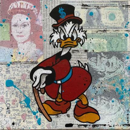 Peinture Picsou prend la pause par Marie G.  | Tableau Pop-art Acrylique, Bois, Collage Icones Pop