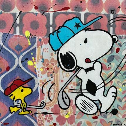 Painting Golfer ensemble by Marie G.  | Painting Pop-art Acrylic, Gluing, Wood Pop icons