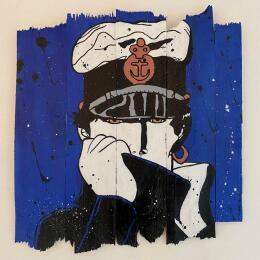 Painting CORTO by Marie G.  | Painting Pop-art Acrylic, Wood Pop icons