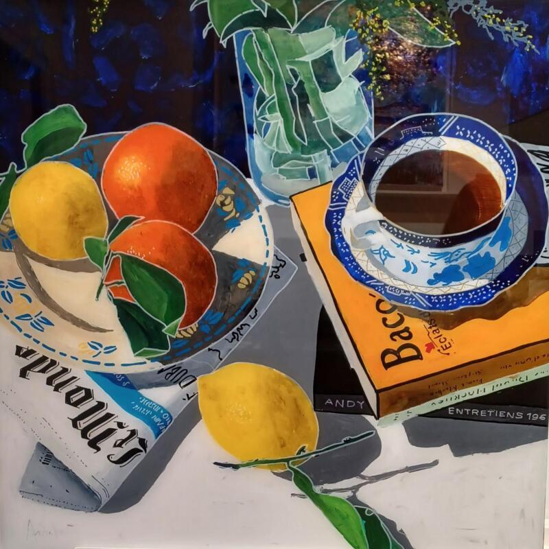 Painting Francis aimait les samedis by Auriol Philippe | Painting Figurative Still-life Plexiglass Acrylic Posca