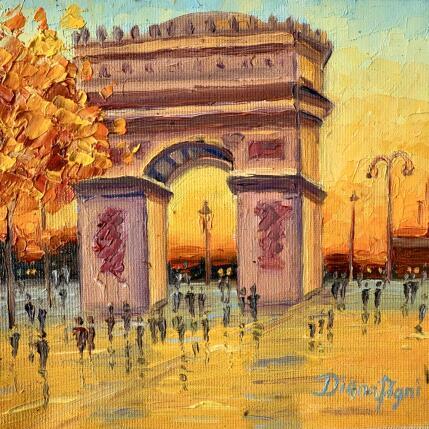Painting Arc de Triomphe by Pigni Diana | Painting Impressionism Oil Architecture, Landscapes, Urban