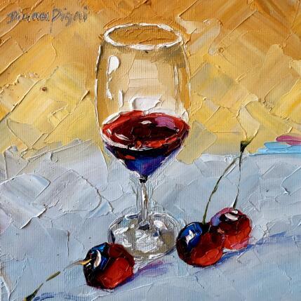 Painting A Glass of Wine  by Pigni Diana | Painting Impressionism Oil Still-life