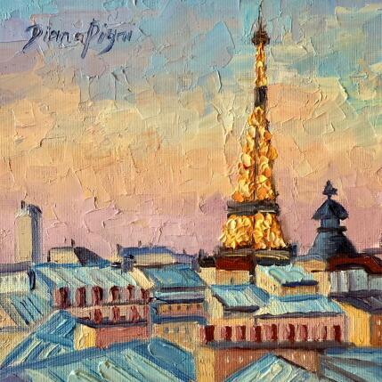 Painting Parisian Rooftops by Pigni Diana | Painting Impressionism Oil Architecture, Urban