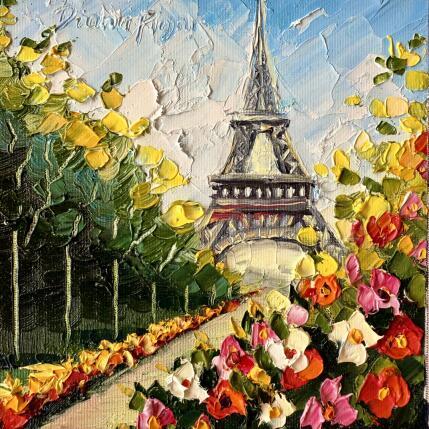 Painting Blooming Dreams of Paris by Pigni Diana | Painting Impressionism Oil Architecture, Landscapes, Urban