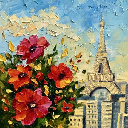 Painting Parisian Poppy Dance by Pigni Diana | Painting Impressionism Oil Architecture, Landscapes, Pop icons, Urban