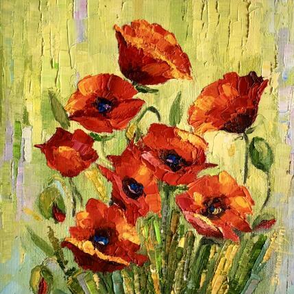 Painting Vibrant Dance of Poppies by Pigni Diana | Painting Impressionism Oil Landscapes, Nature, Pop icons, Still-life