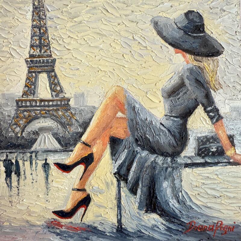 Peinture La Belle Parisienne par Pigni Diana | Tableau Figuratif Huile Architecture, Paysages, Urbain