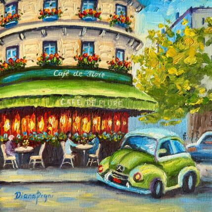 Painting Charming Cafè de Flore by Pigni Diana | Painting Impressionism Oil Architecture, Landscapes, Urban