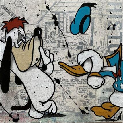 Painting F2  Tais toi ! by Marie G.  | Painting Pop-art Acrylic, Gluing, Wood Pop icons