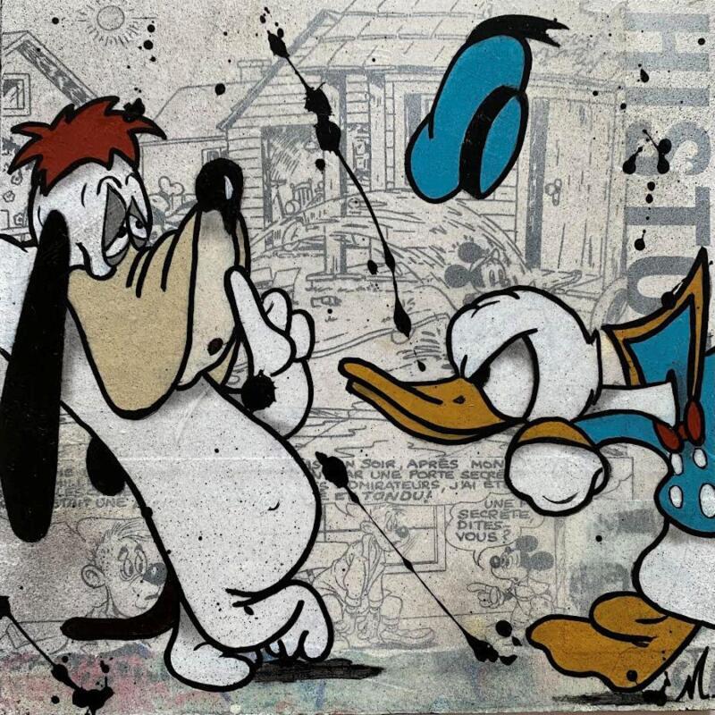 Painting F2  Tais toi ! by Marie G.  | Painting Pop-art Pop icons Wood Acrylic Gluing