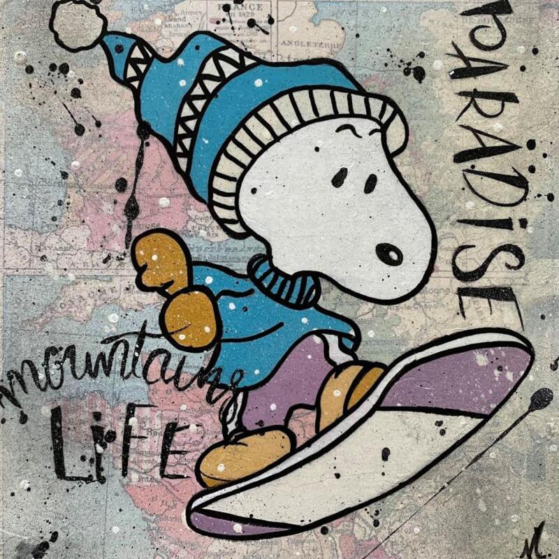 Peinture F2  snow paradise par Marie G.  | Tableau Pop-art Icones Pop Bois Acrylique Collage