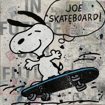Painting F3  Joe skate by Marie G.  | Painting Pop-art Acrylic, Gluing, Wood Pop icons